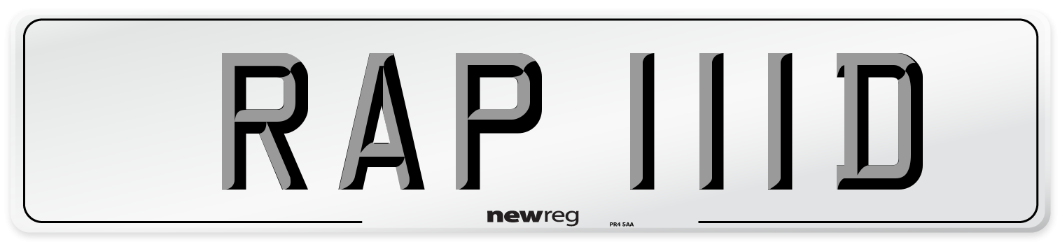 RAP 111D Number Plate from New Reg